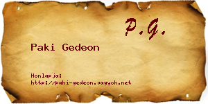 Paki Gedeon névjegykártya